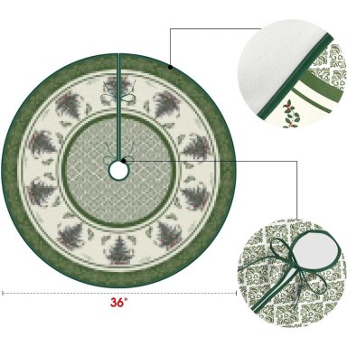 AVOIN FALDA PARA ÁRBOL DE NAVIDAD, ADORNO NAVIDEÑO DE 91 CM | VERDE - 6