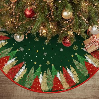 AVOIN FALDA PARA ÁRBOL DE NAVIDAD CON ESTRELLAS DE 91 CM | VERDE