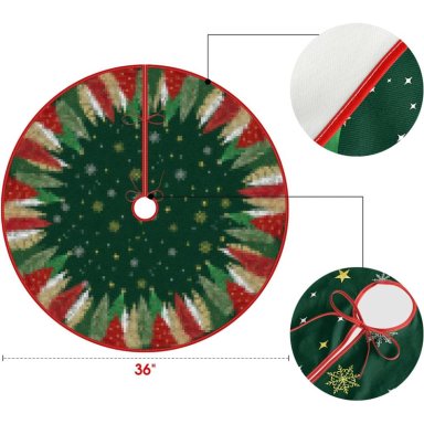 AVOIN FALDA PARA ÁRBOL DE NAVIDAD CON ESTRELLAS DE 91 CM | VERDE - 6