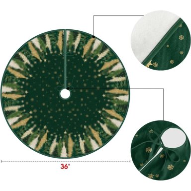 AVOIN FALDA PARA ÁRBOL DE NAVIDAD DE ESTRELLA Y COPO DE NIEVE DE 91 CM | VERDE - 6
