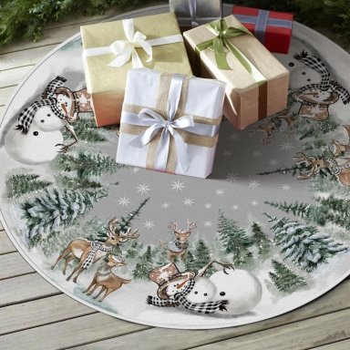 AVOIN FALDA PARA ÁRBOL DE NAVIDAD COLORLIFE DE 122 CM | GRIS - 4