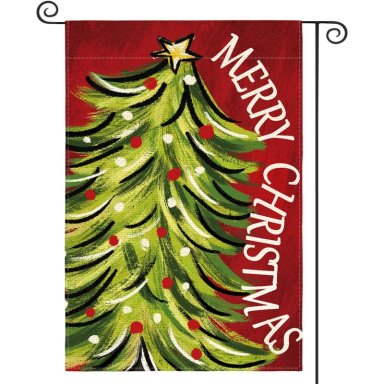 AVOIN BANDERA DE JARDÍN COLORLIFE FELIZ NAVIDAD, 30 X 45 CM | ROJO