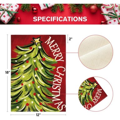 AVOIN BANDERA DE JARDÍN COLORLIFE FELIZ NAVIDAD, 30 X 45 CM | ROJO - 5