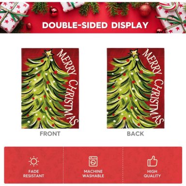 AVOIN BANDERA DE JARDÍN COLORLIFE FELIZ NAVIDAD, 30 X 45 CM | ROJO - 6