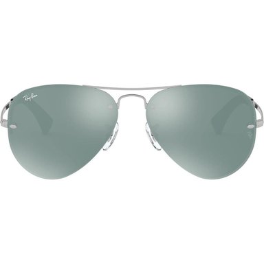 RAY-BAN RB3449 GAFAS DE SOL AVIATOR | SILVER / GREEN SILVER