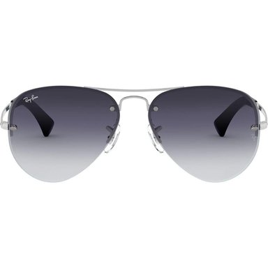 RAY-BAN RB3449 GAFAS DE SOL AVIATOR | SILVER / LIGHT GREY DARK BLUE