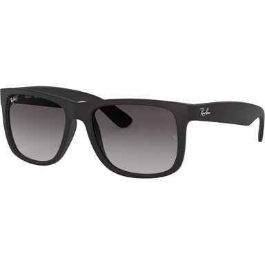 RAY-BAN RB4165 JUSTIN GAFAS DE SOL RECTANGULARES | RUBBER BLACK / / LIGHT GREY DARK GREY
