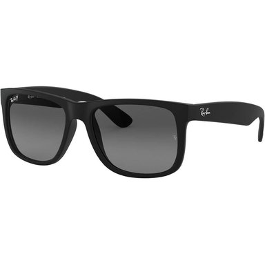 RAY-BAN RB4165F JUSTIN GAFAS DE SOL PUENTE BAJO RECTANGULAR | RUBBER BLACK / LIGHT GREY GREY - 2