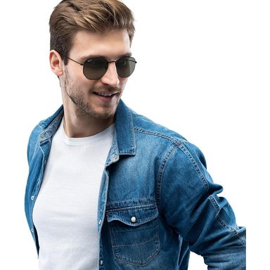 RAY-BAN RB3548N GAFAS DE SOL HEXAGONALES | BLACK / GREEN I - 6
