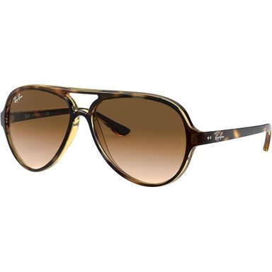 RAY-BAN RB4125 CATS 5000 AVIATOR GAFAS DE SOL PARA HOMBRE | LIGHT HAVANA / CLEAR BROWN