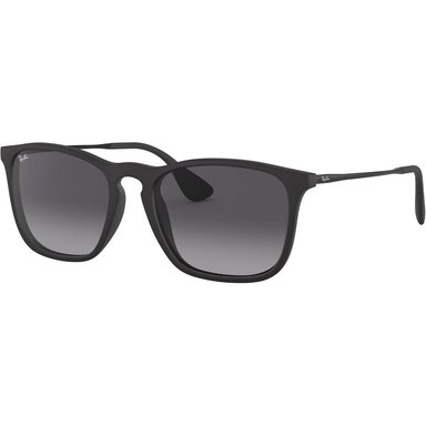 RAY-BAN RB4187F CHRIS GAFAS DE SOL PUENTE BAJO CUADRADAS | RUBBER BLACK / LIGHT GREY DARK GREY