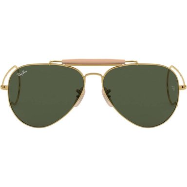 RAY-BAN RB3030 OUTDOORSMAN I AVIATOR GAFAS DE SOL PARA HOMBRE | SHINY GOLD / GREEN
