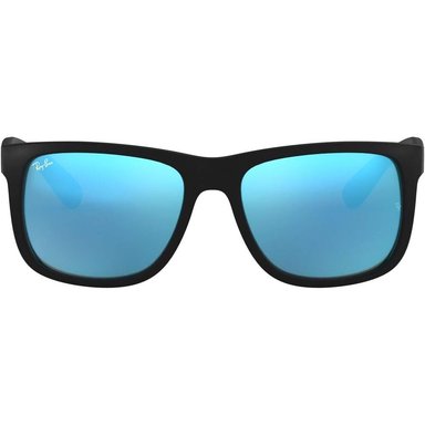 RAY-BAN RB4165F JUSTIN GAFAS DE SOL PUENTE BAJO RECTANGULAR | RUBBER BLACK / BLUE FLASH II