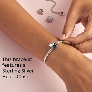 PANDORA MOMENTS PULSERA CADENA SERPIENTE CIERRE CORAZÓN 18 CM | PLATA - 5