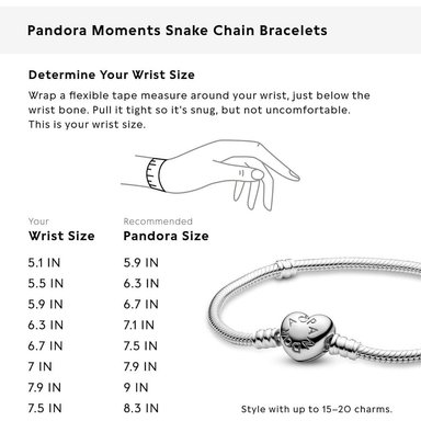 PANDORA MOMENTS PULSERA CADENA SERPIENTE CIERRE CORAZÓN 18 CM | PLATA - 6