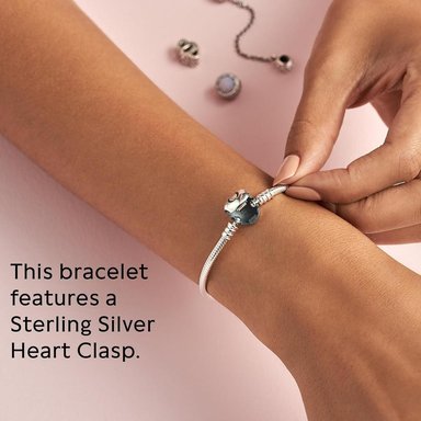 PANDORA MOMENTS PULSERA CADENA SERPIENTE CIERRE CORAZÓN 19 CM | PLATA - 5