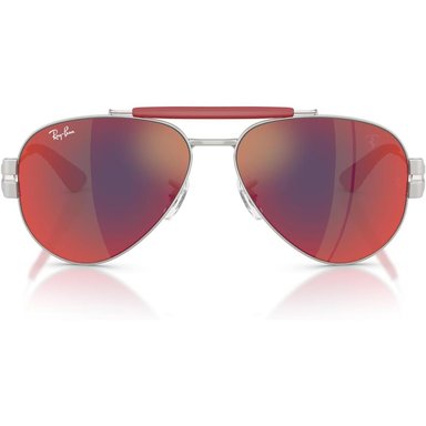 RAY-BAN RB3762M GAFAS DE SOL REDONDAS UNISEX SCUDERIA FERRARI | SILVER / DARK GREEN