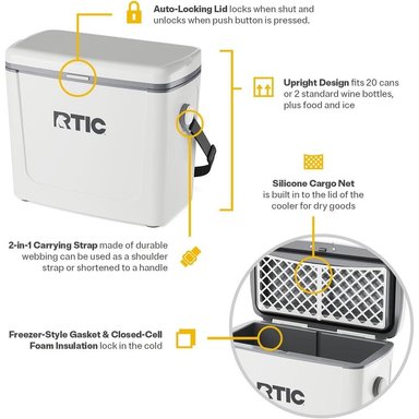 COOLER RTIC | WHITE / GREY - 3