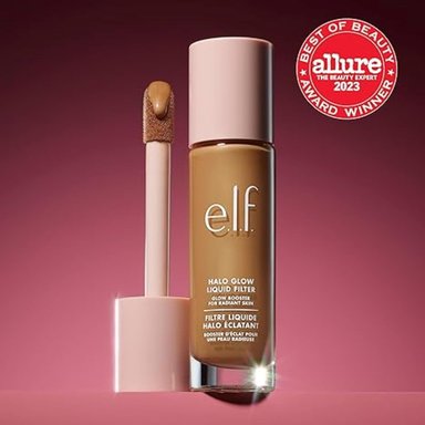 E.L.F. FILTRO LÍQUIDO HALO GLOW, POTENCIADOR DE TEZ PARA UN ASPECTO BRILLANTE Y SUAVE DE ENFOQUE, 4 MEDIANOS - 4
