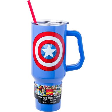 VASO  CON ASA Y PAJITA DISNEY 40 OZ / 1183 ML | CAPTAIN AMERICA