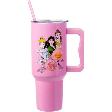 VASO  CON ASA Y PAJITA DISNEY 40 OZ / 1183 ML | PRINCES PINK
