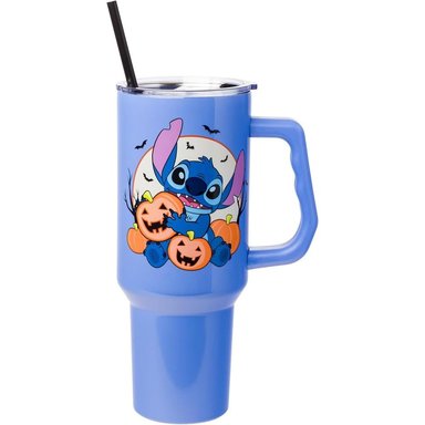 VASO  CON ASA Y PAJITA LILO Y STITCH 40 OZ / 1183 ML | AZUL