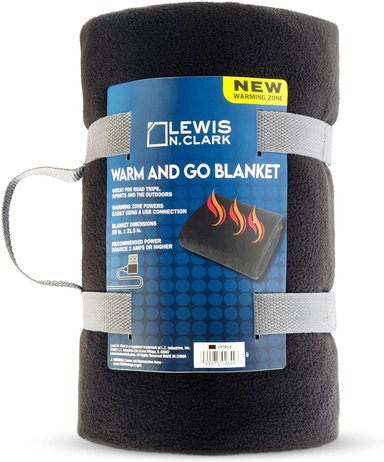 MANTA CON CALEFACCION USB - NEGRO IDEAL PARA EL HOGAR - OFICINA - CAMPING