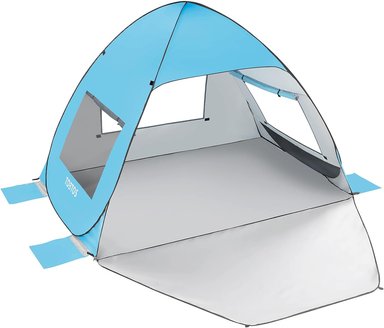 TOBTOS TIENDA DE CAMPAÑA DE PLAYA EMERGENTE UPF 50+, REFUGIO SOLAR PARA 3-4 PERSONAS,CON PROTECCIÓN UV,CABAÑA CON DOSEL PARA BEBÉ