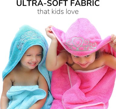 TOALLA PARA NIÑAS/BEBÉS, PRINCESA CON CAPUCHA, DE TEJIDO SUAVE, DE 27.5 X 49 PULGADAS, MUY ABSORBENTE 600 GSM 100 % ALGODÓN - 2