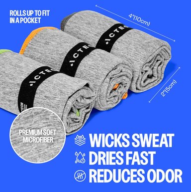 ACTEON TOALLA DE GIMNASIO DE MICROFIBRA DE SECADO RÁPIDO, MEGA ABSORBENTE, EQUIPO DE ENTRENAMIENTO PEQUEÑO PARA HOMBRES Y MUJERES - 4