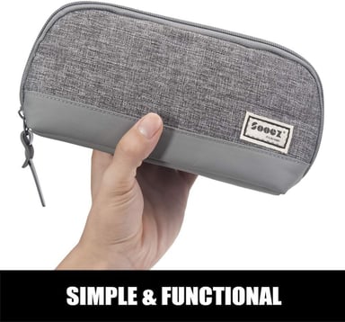 SOOEZ - ESTUCHE PARA LÁPICES DE APERTURA ANCHA - GRIS - 3