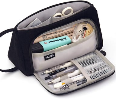 EASTHILL - ESTUCHE PARA LÁPICES DE GRAN CAPACIDAD ESCOLAR, OFICINA Y COLEGIAL PARA NIÑOS Y ADULTOS - NEGRO - 2