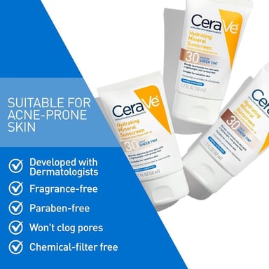 PROTECTOR SOLAR MINERAL CERAVE DE 1.7 OZ / 50 ML | MEDIUM - 5