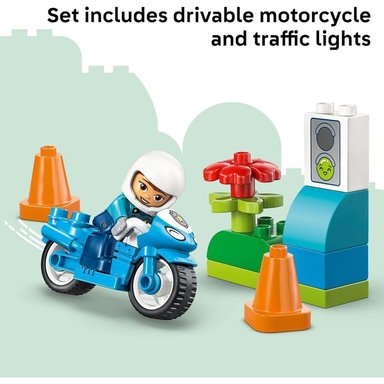 LEGO DUPLO TOWN MOTO DE POLICÍA AZUL 10471 - 4