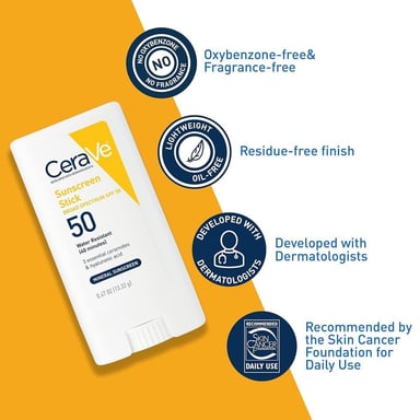 CERAVE PROTECTOR SOLAR EN BARRA FPS 50 - 0.47 OZ / 13 GR - 3