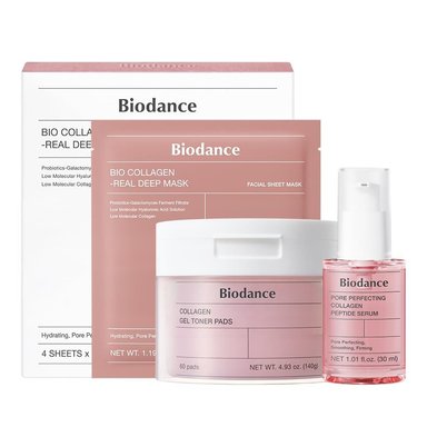 SET BIODANCE COLÁGENO MASCARILLA Y ALMOHADILLAS Y SUERO