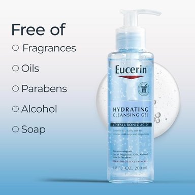 EUCERIN GEL LIMPIADOR FACIAL HIDRATANTE CON ÁCIDO HIALURÓNICO 6.8 OZ / 200 ML - 4