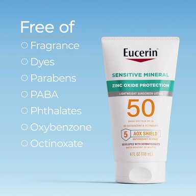 EUCERIN SUN SENSITIVE SPF 50 PROTECTOR SOLAR CON ZINC 4 OZ / 118 ML - 6