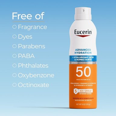 EUCERIN SUN ADVANCED HYDRATION SPF 50 PROTECTOR SOLAR EN SPRAY 6 OZ / 170 GR - 6