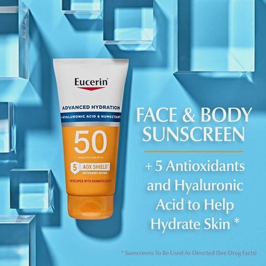 SET EUCERIN SUN SPF 50 LOCIÓN CORPORAL Y PROTECTORA SOLAR AGE DEFENSE FAC 150 ML Y 75 ML - 2
