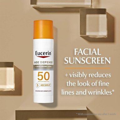 SET EUCERIN SUN SPF 50 LOCIÓN CORPORAL Y PROTECTORA SOLAR AGE DEFENSE FAC 150 ML Y 75 ML - 3