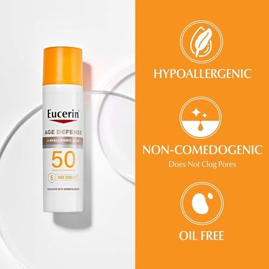 SET EUCERIN SUN SPF 50 LOCIÓN CORPORAL Y PROTECTORA SOLAR AGE DEFENSE FAC 150 ML Y 75 ML - 5