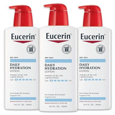 PACK 3 EUCERIN LOCIÓN HIDRATANTE DIARIA PARA PIEL SECA 500 ML - 1