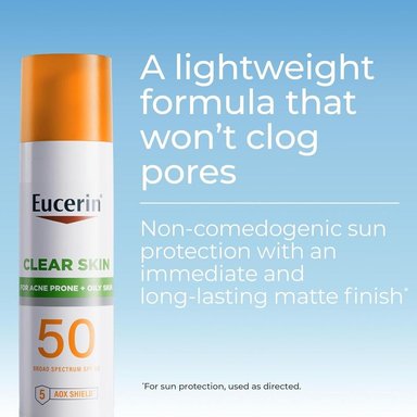 EUCERIN SUN CLEAR SKIN SPF 50 LOCIÓN SOLAR FACIAL PARA PIEL GRASA 2.5 FL OZ / 75 ML - 2