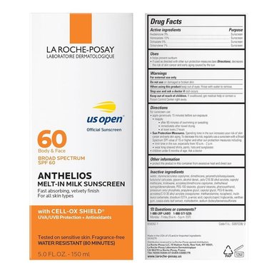 PROTECTOR SOLAR CORPORAL Y FACIAL MELT-IN MILK SPF 60 ANTHELIOS LA ROCHE-POSAY 5 OZ / 150 ML - 6
