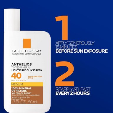 PROTECTOR SOLAR FACIAL FLUIDO MEDIUM SPF 40 ANTHELIOS LA ROCHE-POSAY 1.7 OZ / 50 ML - 6