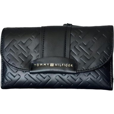BILLETERA TOMMY HILFIGER CHECKBOOK RELIEVE BLACK MUJER - 1