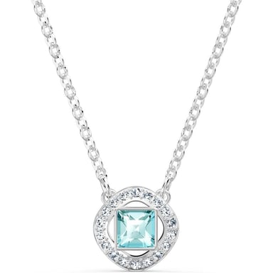 SWAROVSKI COLLAR PENDIENTE ANGELIC SQUARE RODIO | AZUL AGUA - 1