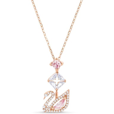 SWAROVSKI COLLAR PENDIENTE SWAN ORO ROSA | ROSADO - 1
