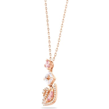 SWAROVSKI COLLAR PENDIENTE SWAN ORO ROSA | ROSADO - 3